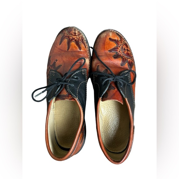 Vintage Biltrite Brown Leather Shoes Sun Print Size 8.5 - Picture 2 of 9